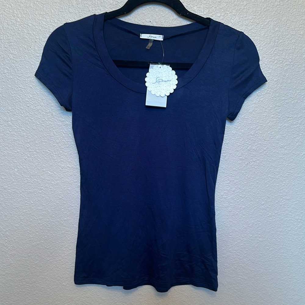 Soprano Nordstrom women’s tshirt navy rayon very soft size S